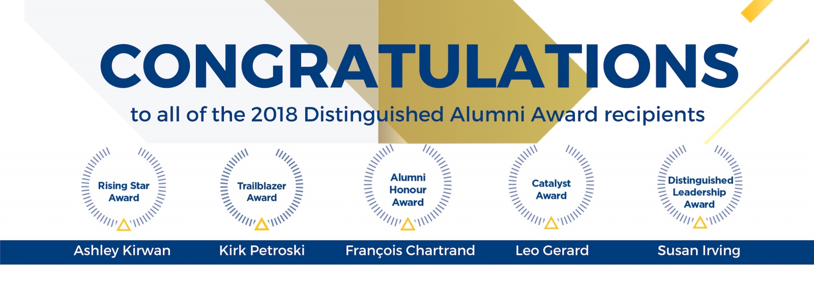 Congratulations to all of the 2018 Distinguished Alumni Award recipients logo 