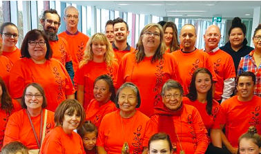 Indigenous allies wearing an orange shirt